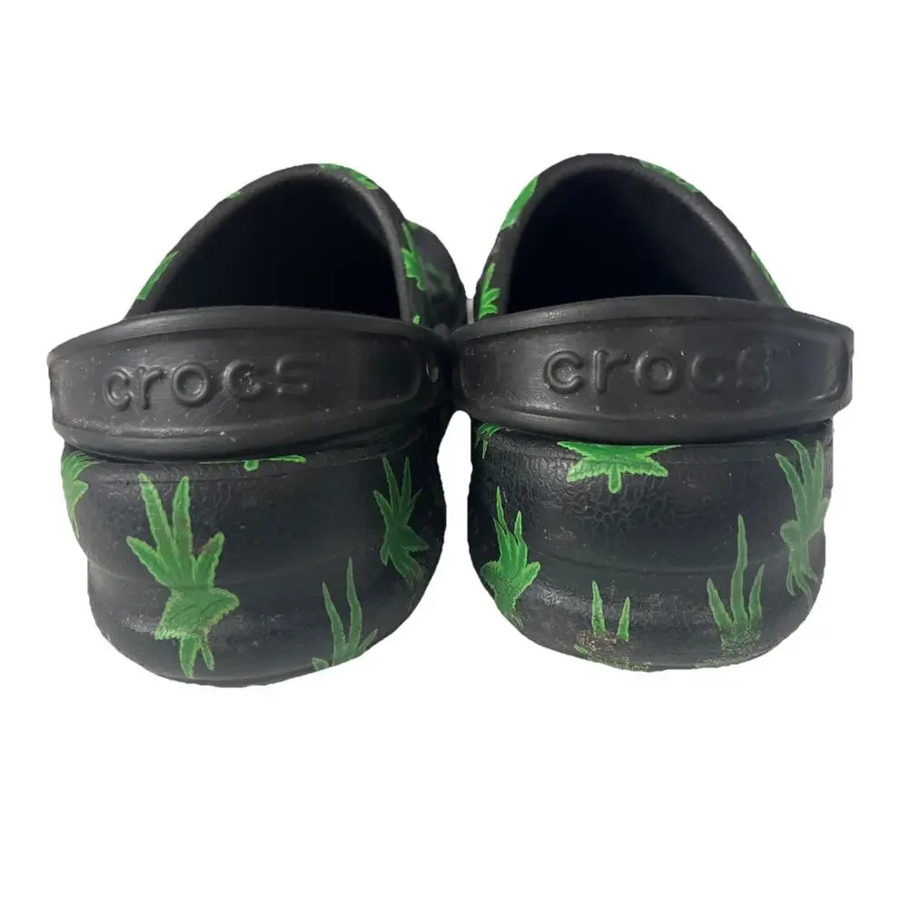 Crocs Bistro 420 Hemp Leaf Clog Men's size 8 Women’s 10 LIMITED EDITION Black